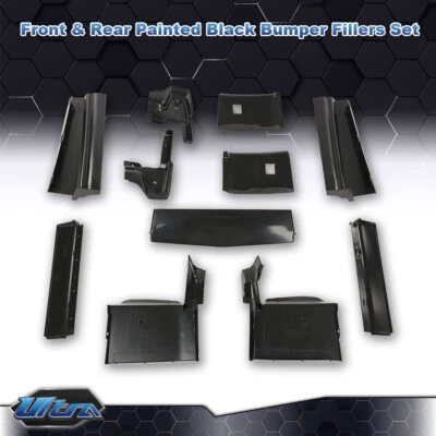 Black Fit For 1979-1985 Cadillac Eldorado Front Rear Bumper Panel Fillers Set Foto 1 de 4