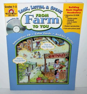 Evan-Moor  EMC 2743  Look, Listen, & Speak From Farm To You Activity Book & CD - Image 1 of 3