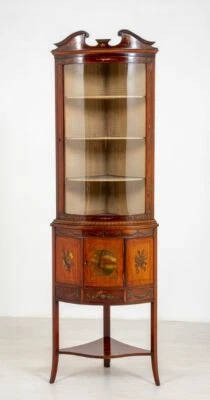 Armario esquinero victoriano pintado madera satinada antiguo 1880 Foto 1 de 4