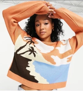 ASOS DESIGN sweater with scenic patterns Size 14 - Picture 1 of 11