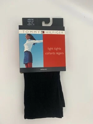 Meia-calça da moda padrão margarida trabalho aberto Tommy Hilfiger 1 pr - Média - Malha preta - Imagem 1 de 3