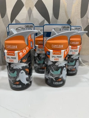 NEW CamelBak Eddy Kids BPA Free Water Bottle 12oz Sharks FREE SHIP - Image 1 of 4