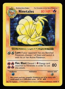 Carta Pokémon Ninetales 12/102 Holo Rara Set Base (Senza Ombre) - Foto 1 di 2