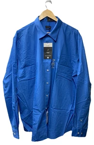 Van Heusen Men's Long Sleeve Dress Shirt Regular Fit Poplin Solid Size 2XL Blue - Picture 1 of 7