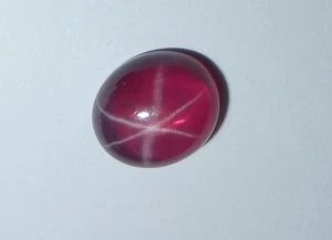 Transparent Star Ruby Oval 10x8 mm Cabochon 6 Rayed Lab-created Stone 1 pc Lot - Picture 1 of 14