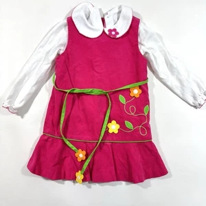 Florence Eiseman Corduroy Flower Jumper Dress Size 3T - Picture 1 of 4