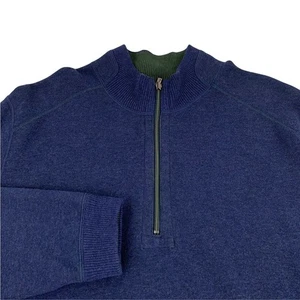 Suéter Tommy Bahama Reversible 1/2 Cremallera Para Hombre 2XL Azul Verde XXL 100% Algodón - Imagen 1 de 5