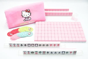 Hello Kitty Mahjong Krawatten Set Rosa mit Hello Kitty Tasche 144p Aus Japan - Bild 1 von 19