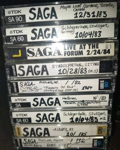 SAGA USED CASSETTE TAPES LIVE LOT OF 9 TAPES 8 SHOWS G-VG++ FREE USA SHIP - Picture 1 of 11