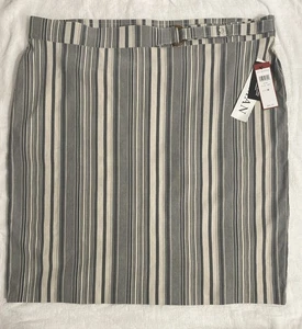 Love Scarlet Damen Übergröße 3X gestreift grau und weiß Bleistiftrock NEU - Bild 1 von 15