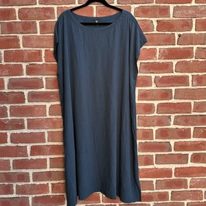 Eileen Fisher $248 Loose Fit Midi Tunic Dress charcoal gray 3X - Picture 1 of 8