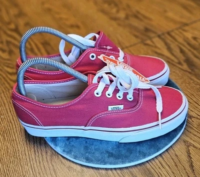 范斯 Off The Wall 正品帆布红色男女通用男式美国 6 女式美国 7.5 码 — 第 1/4 张图片