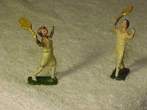 RARO METAL JOHILLCO 1930S PRE-GUERRA JUGADORAS DE TENIS JOHN HILL & CO - Imagen 1 de 7