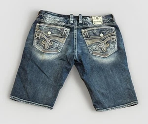 Pantalones Cortos Rock Revival Jeans Arlo Denim Bordados Para Hombre 40 $220 - Imagen 1 de 7