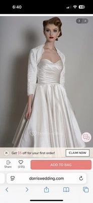 Bolero de encaje encogido de hombros para aspecto nupcial o vintage nunca usado Foto 1 de 4