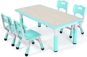 Mesa infantil de plástico con 4 sillas taburete grupo de asientos para niños grupo de mesa niños - Imagen 1 de 21