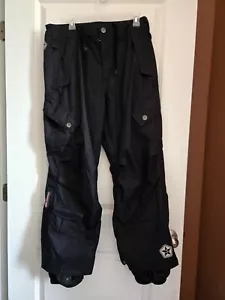 Men's/Women's Sessions Terrain Snowboard Ski Pants Size S Black - Pre-owned - Picture 1 of 9