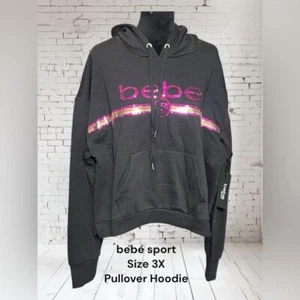 bebé sport, Size 3X, Black with sequin logo, pullover hoodie. NWT N7 - Picture 1 of 9