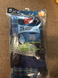 Hanes Boys' Tagless Boxers, 5-Pack, Size M (10-12) Flex Waistband, Cool Comfort - Picture 1 of 4