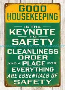 Mammoth Mine GOOD HOUSEKEEPING keynote to safety metal tin sign home decor store