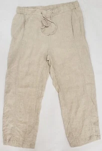 Coldwater Creek Women's size Petite 10 Linen Wide Leg Crop Pants Goucho Elastic - Picture 1 of 4