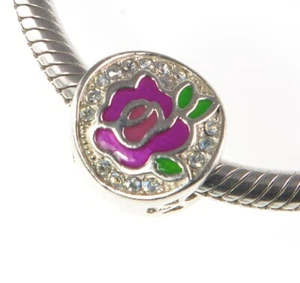 Chamilia 925 silver & crystal PERFECT ROSE charm bead, garden, mother's day - Picture 1 of 12