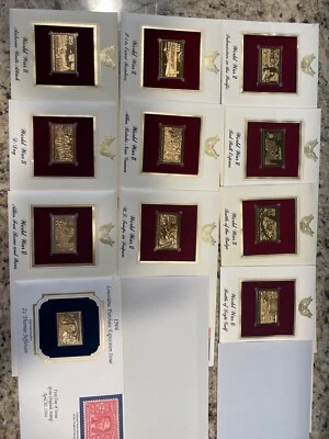 Gold World War II (10)  22K Stamp 1994 First Day Issue Italy Invaded by Allies - Image 1 of 4