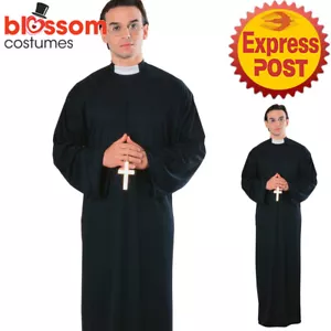 CA1306 Black Priest Cardinal Bishop Roman Catholic Church Religious Pope Costume - Picture 1 of 2