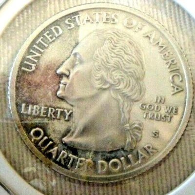 2009 S US Virgin Islands 90% SILVER Territory Quarter  Toned - Image 1 of 2