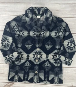 Lauren Ralph Lauren Southwestern Fleece Jacket Aztec Blazer Metal Button Size PP - Picture 1 of 8