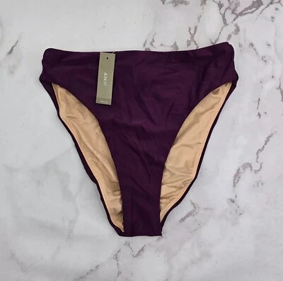 Bikini J Crew pequeño borgoña tiro alto cobertura moderada BF178 Foto 1 de 4