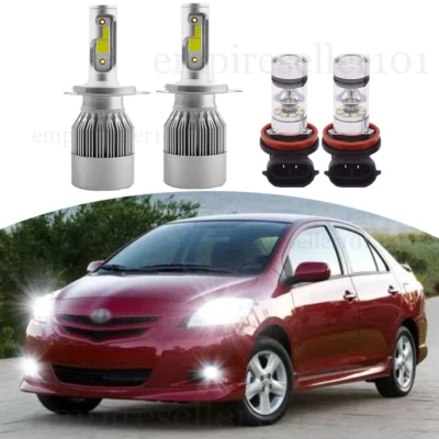 Faros antiniebla blancos 4xLED blancos para Toyota Yaris sedán 4 puertas 2007-2011-2019 Foto 1 de 4