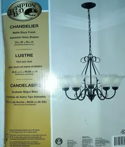 Hampton Bay 5-Light Matte Black Chandelier WB0347 (in original box) - Picture 1 of 5