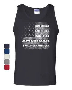 Born, Live, Die an American Tank Top 4th of July American Flag Sleeveless - Picture 1 of 5