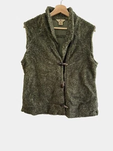 Vintage WOOLRICH Womens Olive Heather Toggle Closure Sleeveless Vest M Acrylic/P - Picture 1 of 4
