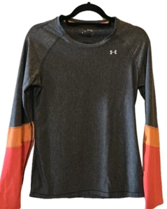 Under Armor Boys Shirt Medium Long Sleeve Layering Gray/Orange - Picture 1 of 4
