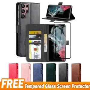 Pour Samsung Galaxy S22 Ultra S22+ Plus 5G Etui Portefeuille Cuir Magnétique Clapet Cover - Photo 1 sur 20