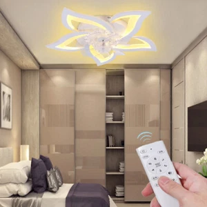 LED Ventilator Deckenleuchte Deckenventilator Schlafzimmer Lampe + Fernbedienung - Bild 1 von 21