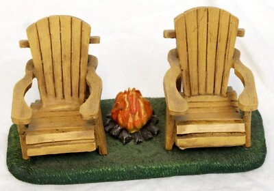 Salt & Pepper Shakers Adirondack Chair Holder Campfire BBQ Backyard - Image 1 of 4