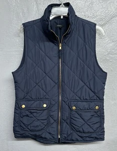 Quinn Quilted Vest Mens size medium blue pockets zipper - Picture 1 of 6