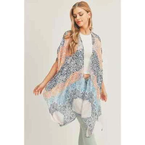 Women's Boho Print Kimono Cover up Lightweight - Picture 1 of 4