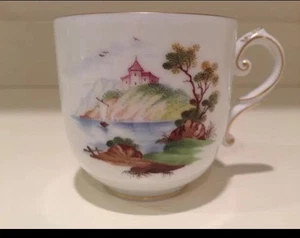 Taza escénica de porcelana pintada a mano Hochst #1 hecha en Alemania nueva - Imagen 1 de 11