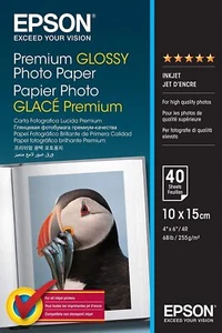 Epson Premium Glossy Photo Paper 10x15 A6 (40 Sheets) 4x6 Inkjet C13S042153 bnb - Picture 1 of 1