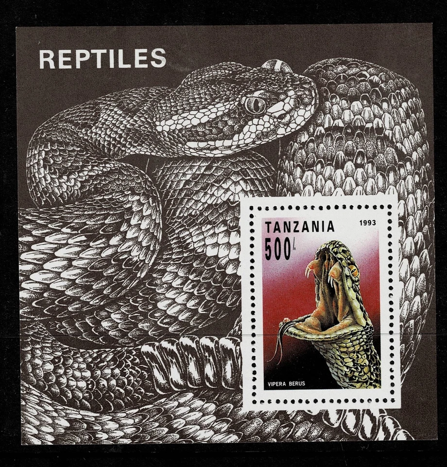 TANZANIA, 1993 SNAKE MINISHEET - UHM - FISH 8 - Image 1 of 1
