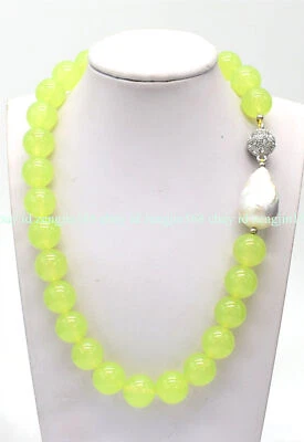 Enorme collar de perlas Keshi barrocas y piedras preciosas redondas multicolores de 14 mm 16-28" Foto 1 de 4