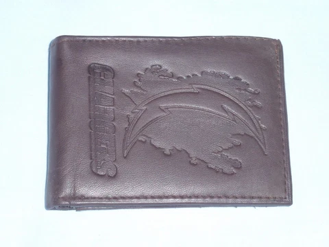 LOS ANGELES CHARGERS (San Diego)   Leather BiFold Wallet   NEW   dkbr 3s rz sb Cover