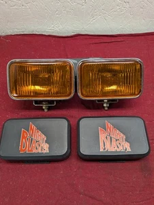 vintage optronics night blaster chrome amber fog lights with rare covers working - Picture 1 of 22