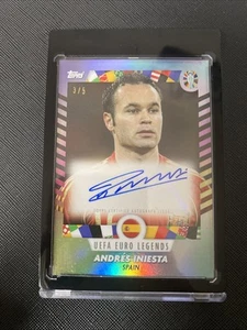 Topps Euro 2024 Mourinho Platino Curado Euro Leyendas Andrés Iniesta /5 Automático - Imagen 1 de 2