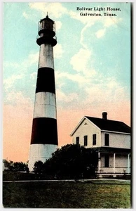 Bolivar Lighthouse Galveston TX Postcard A-231 Embossed Graphic 1907 Keeper's - Picture 1 of 2