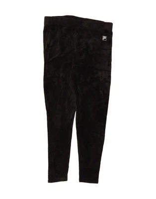 FILA Womens Velour Leggings UK 20 2XL  Black Polyester AQ16 - Image 1 of 3